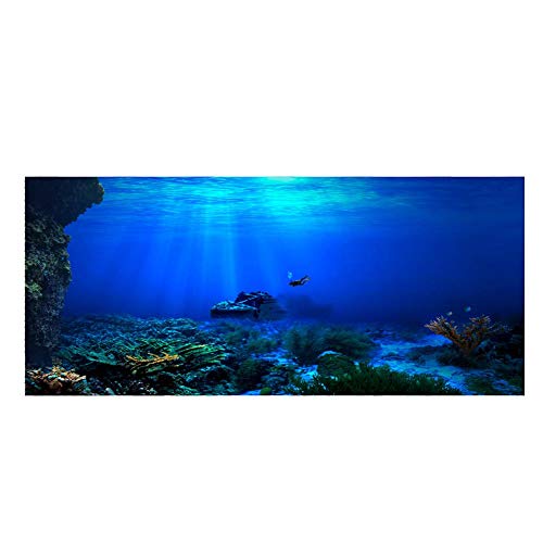 Aquarium HD U-Boot Coral Reef Foto Tapete Aquarium Meeresfische XXL Unterwasser Welt Wanddekoration (122 x 46 cm) von Fdit