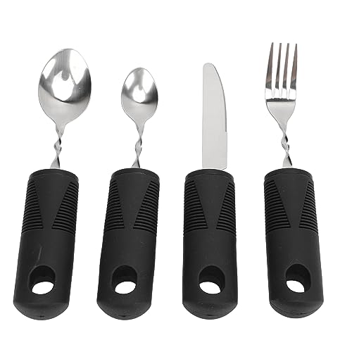 Beschwertes Besteck für Parkinson-Patienten, Arthritis-Hilfe, Hand-Tremor-Löffel, Gabel, Messer, Adaptives Utensilien-Set Beschwertes Besteck für Parkinson-Patienten, Arthritis-Hilfe, Hand-Tremor-Löffel, Gabel, Messer, Adaptives Utensilien-Set von Fdit