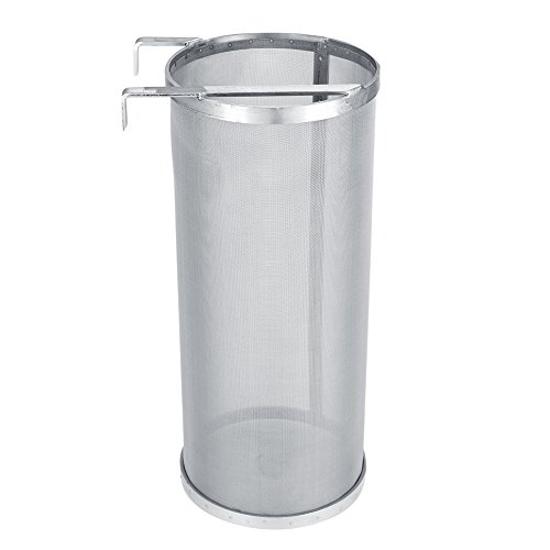 Bier Brauen Filter Biersieb Sieber Filter 300 Micron selbst gemachter Hopfen Masche Filter Sieb mit Haken Kessel Gebräu Edelstahl (15 * 35cm) von Fdit