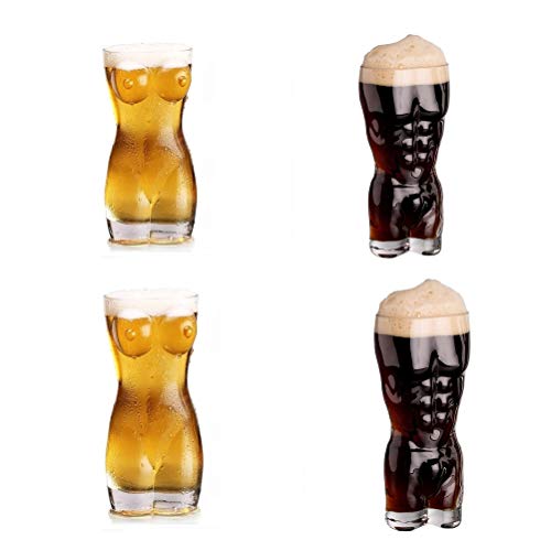 Bierglas Körperförmige Schnapsgläser Bierbecher Glas Trinkbecher Sexy Körper Weingläser Trinkbecher Party Home Bar Supplies (d) von Fdit