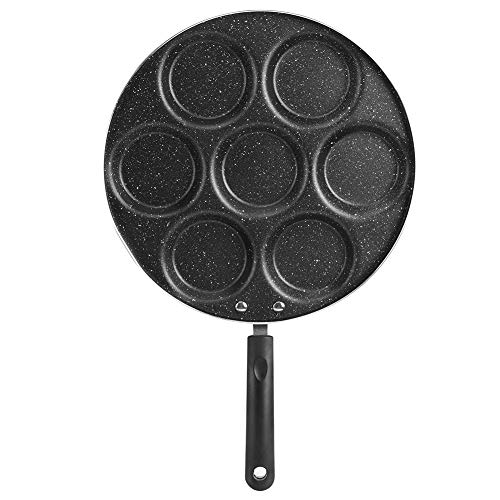 Bratpfanne, 7 Löcher Bratpfanne Antihaft-Spiegeleier Kochpfanne Aluminium-Mehrzweck-Pfannkuchen-Burger-Form Haushaltsküchengeschirr (18,5 x 11,8 x 1 Zoll) von Fdit