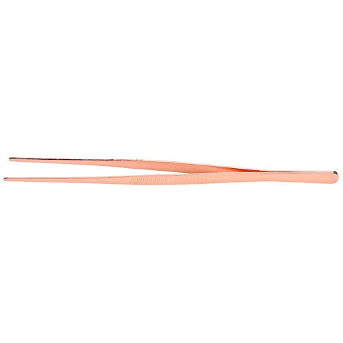 Edelstahl-Kochpinzette Long Food Tongs Gerade Kochpinzette mit gezackter Spitze für den Heimgebrauch(Roségold) von Fdit