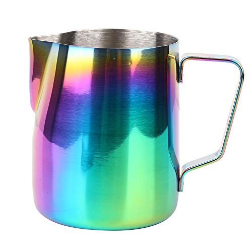 Edelstahl bunte Kaffeekanne Milchschaum Topf Espresso Latte Art Pitcher Cup nach Hause MEHRWEG VERPACKUNG socialme-eu(1#) von Fdit