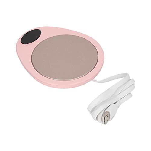 Elektrische Getränkeheizplatte mit Konstanter Temperatur von 55 ° C, USB-Tassenwärmer für die Meisten Arten von Getränkehaltern (Weiß Rosa) von Fdit