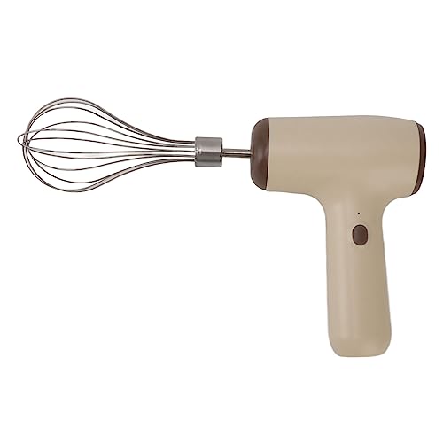 Elektrischer Knoblauchzerkleinerer, Schneebesen, Kabellose Handküchenmaschine, Wiederaufladbar, USB-Kochen, Backzubehör, Beige von Fdit