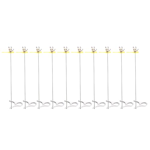 Fdit 10 PCs 3D Dragonfly Clips, Gefälschte Simulation Dragonfly Pole Fly -Scare -Scare -Geräte für Garten -Terrassenfarmen Außerhalb der Dekoration (Yellow) von Fdit