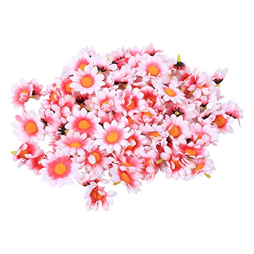 Fdit 100PCS künstliche Gerbera-Blume künstliche Gänseblümchen-Blumenköpfe für Partyhochzeit und DIY Basteln(Blasses Rosa) von Fdit