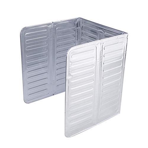 Fdit 3 -Seiten -Spritzschutz, Faltbar ölfest Splitterschutz 3 Panel Splatter für Küchenhitze Aluminiumfolie Herd Decke Leicht zu Reinigen L -förmig u -formed (SILVER) von Fdit