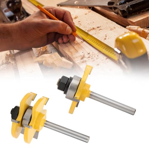 Fdit 3-Teeth-T-Form-Router-Bit-Stabilitäts-Holzbearbeitungstool für Holz-MDF-Spanplatten 2 PCs für Do-it-yourself-Liebhaber Fdit 3-Teeth-T-Form-Router-Bit-Stabilitäts-Holzbearbeitungstool für Holz-MDF-Spanplatten 2 PCs für Do-it-yourself-Liebhaber von Fdit