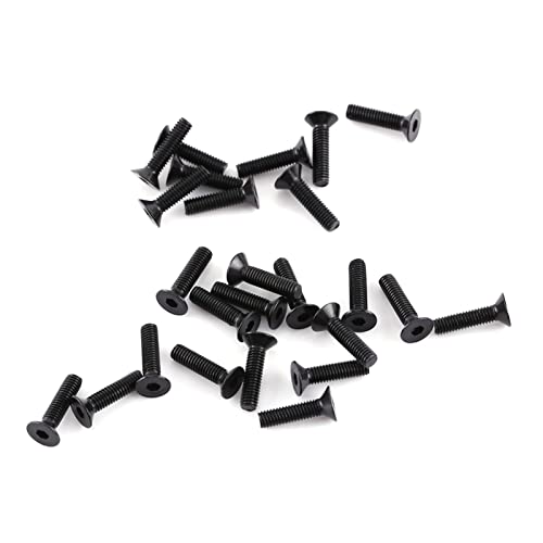 Fdit 300 Stcs M3 Black Alloy Steel Hex -Sockelschraubenschrauben mit Sechskantmuttern, Ideal für die Schiffsbaugruppe (C: Flacher Kopf) von Fdit