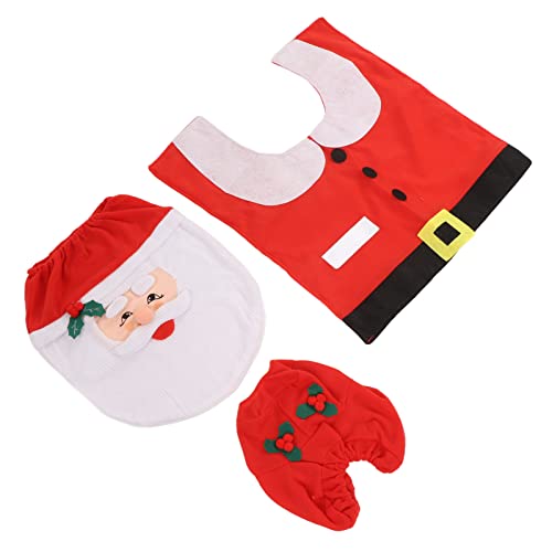 Fdit 3PCS Santa Toilettensitz Cover Teppich mit 3D Santa Badezimmerdekoration, Ideal für Weihnachtshäuser, Familienveranstaltungspartyzubehör Fdit 3PCS Santa Toilettensitz Cover Teppich mit 3D Santa Badezimmerdekoration, Ideal für Weihnachtshäuser, Familienveranstaltungspartyzubehör von Fdit