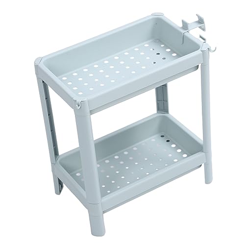 Fdit 4 Tier Schlanker Lagerwagen, Küchenorganisator, Organisation für Waschküche mit Rädern, Badezimmerlagerstange, Rutschen Sie die Regale aus. (2 Etagen) von Fdit