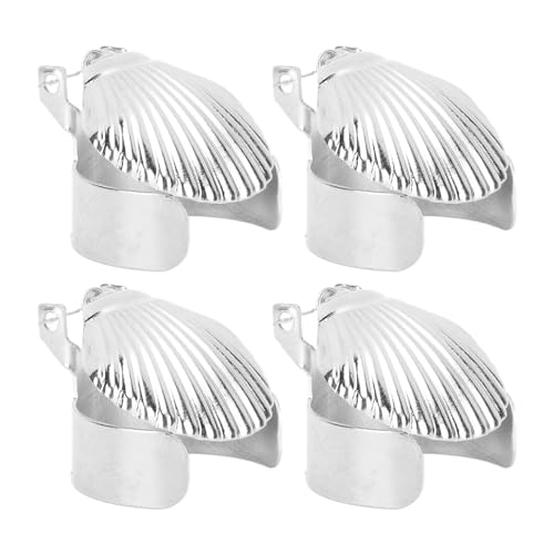Fdit 4-teiliger Automatischer Kerzenlöscher mit Metallschalenmuster, Breite Anwendung für Kerzen, Sicher und Langlebig (Silver) von Fdit