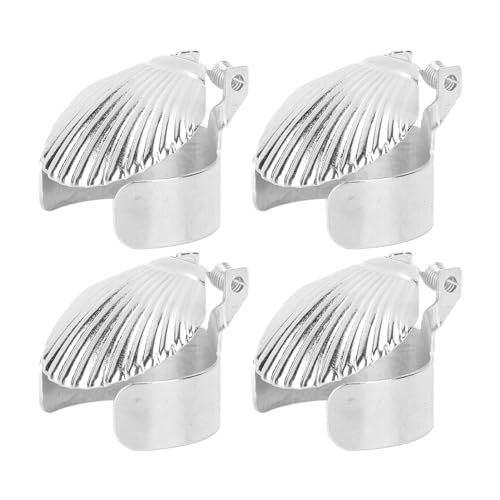 Fdit 4-teiliger Kerzenlöscher mit Metallschalenmuster für eine Breite Anwendung, Automatischer Kerzenlöscher mit Timer, Praktisches (Silver) von Fdit