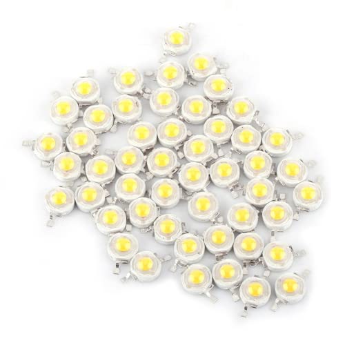 Fdit 50 Stück LED 3,7 V 50 Stück SMD 1 W Cool Warm White LED-Lampenperlen Birnenchip Geeignet für Flutlichtstrahler(2#) von Fdit