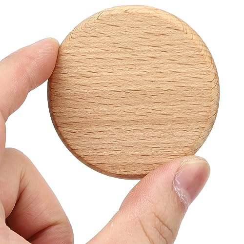 Fdit 50 Stück Leere Holzscheiben, Tag, Buche, DIY-Dekoration, Runde Chips, Zubehör, Stück, Rundes Holzstück, Ornamente, Holzfarbe, Unbehandeltes Holz (6CM) von Fdit