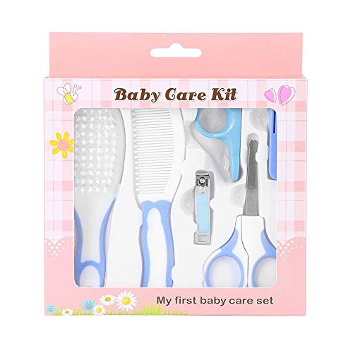 Fdit 6er Nagelknipser Schere Haarbürste Kamm Kinder Baby Maniküre Care Kit für Neugeborene Kleinkind(Blau) von Fdit