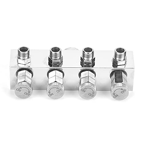 Fdit Airbrush -Anpassung, Aluminiumluftschlauch -Splitteradapter Multi Funktionaler Gasströmungsregelregel -Airbrush -Adapter -Anpassung an Vier oder Sechs Rohren (T1-4 1 Ziehen 4) von Fdit