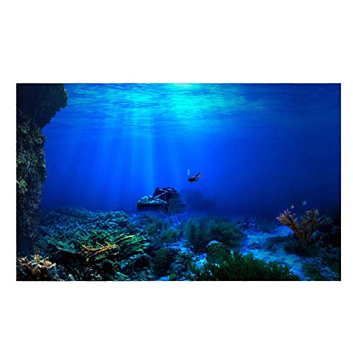 Fdit Aquarium Hintergrund, Aquarium Unterwasser Dekoration 21 im Aquariumhintergrund für die Wand 122 * 61cm von Fdit