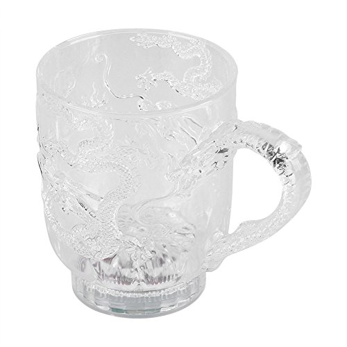 Fdit Automatische Lichtfarbe ändern LED blinkende Tasse transparente Acrylbecher Schöne Wassersensor Bar Party Geschenk 285ml MEHRWEG VERPAKUNG von Fdit