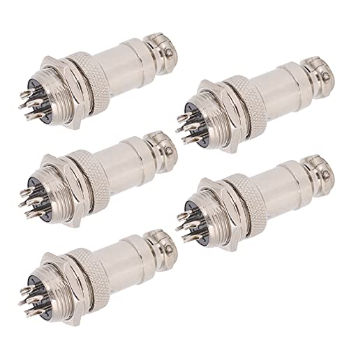 Fdit Aviation Plug Connector Langzeitlebensdauer Metallanschläge GX16 16mm 450 V für Computerautomatisierte Systeme (5pol) von Fdit