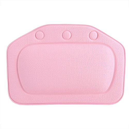 PVC Schwamm Badewannenkissen Kissen Badekurort Kopfstütz Bad Kopf Kissen Hals Rückseite Kissen für Badezimmer(Rosa) von Fdit