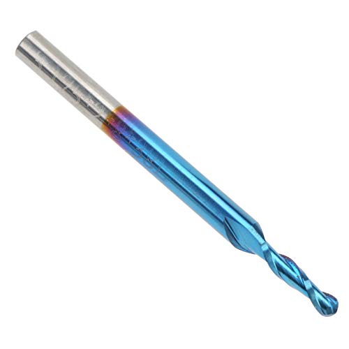 Fdit Blue Coated Ball End Mill Spiral Router Bit Frende Cutter 3.175x3.175x22mm für 3D -Schnitzen auf Hartholz und Acryl von Fdit
