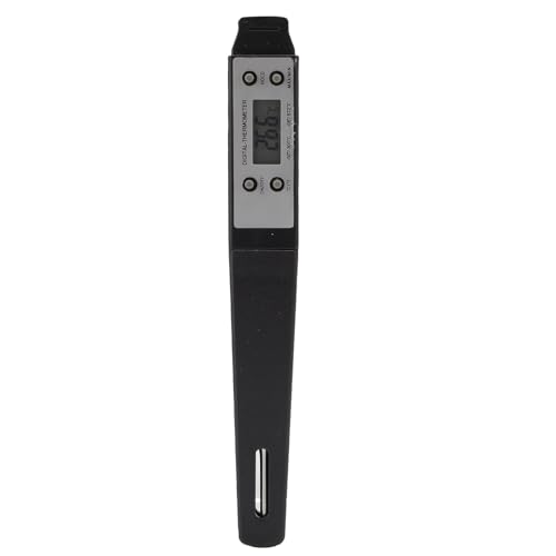 Fdit Digitales Kochthermometer, Langsonde Quick Read Kitchen Food Thermometer Zum Backen von Milchkaffee, Geeignet für das Kochen von Enthusiasten in Ihrer Umgebung (BLACK) von Fdit
