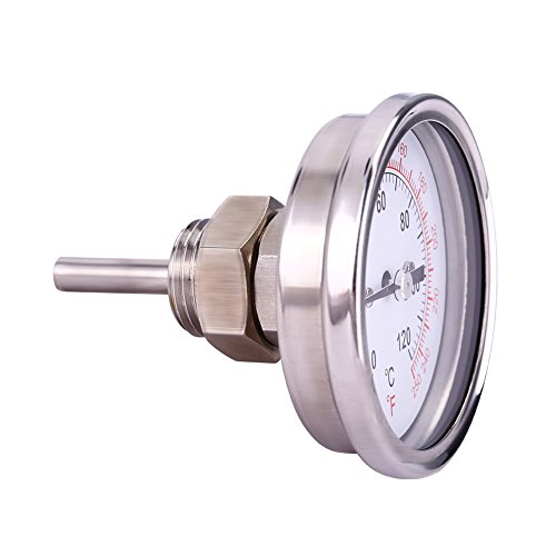 Fdit Edelstahl-Grillthermometer, 0 ℃ -120 ℃ Grillgrill Raucherüberwachungsthermometer Temperaturmesser Tester Monitor von Fdit