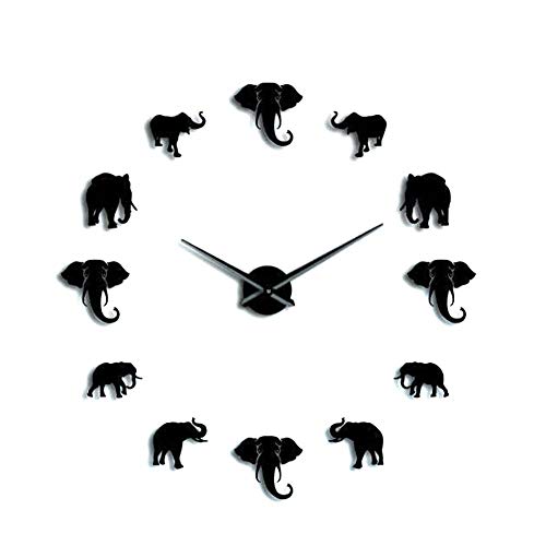 Fdit Einzigartige tierform wanduhr Mode DIY acryl Spiegel Elefanten hängen Uhr für zuhause Schlafzimmer Wohnzimmer MEHRWEG VERPAKUNG von Fdit