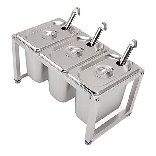 Fdit Gewürzbehälter Box Rack Jam Edelstahl Gewürzzubehör Einziehbarer Organizer Ständer mit Regal Container Jar Gewürz Organizer Regal Gewürzhalter (3er-Box) von Fdit