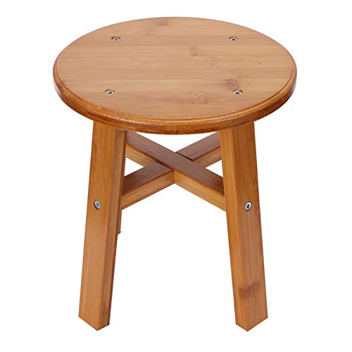 Holz Kleiner Niedriger Hocker, Kinderbank Quadratischer Hocker Runder Tritthocker Glatte Textur mit Abgerundeten Ecken für Zuhause Wohnzimmer(4#) von Fdit