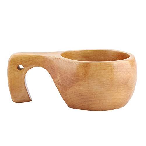 Fdit Wasserbecher,Elephant trunk shape Holz Tee Kaffeetasse Tragbare Outdoor Naturholz Getränke Trinkbecher mit Griff (#3) von Fdit