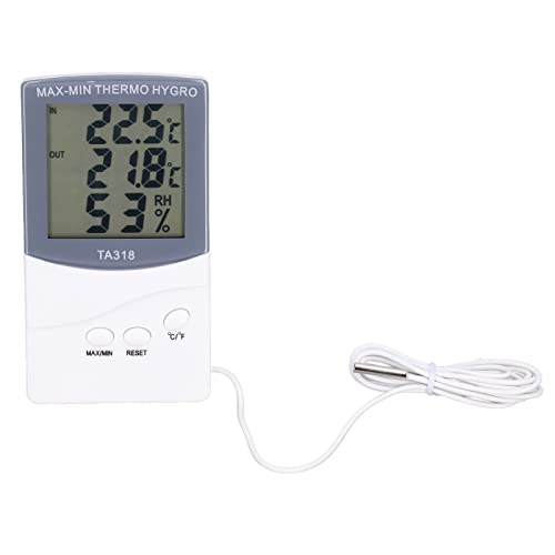 Innen-Außen-Thermometer, Modernes Temperatur- und Luftfeuchtigkeitsmessgerät mit Sonde, Einstellbar in Grad Celsius oder Fahrenheit, Anzeige von Minimalen oder Maximalen Grad Innen-Außen-Thermometer, Modernes Temperatur- und Luftfeuchtigkeitsmessgerät mit Sonde, Einstellbar in Grad Celsius oder Fahrenheit, Anzeige von Minimalen oder Maximalen Grad von Fdit