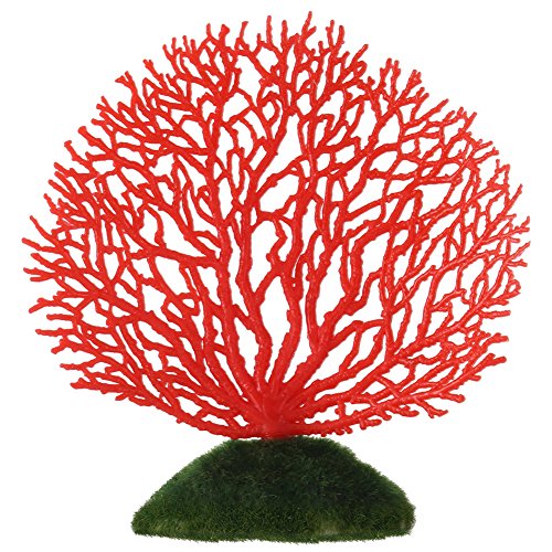 Fdit Künstliche Coral Ornament Streifen Korallen Pflanze Ornament Glowing Effect Silikon Künstliche Dekoration für Aquarium Aquarium Landschaft(rot) von AUNMAS