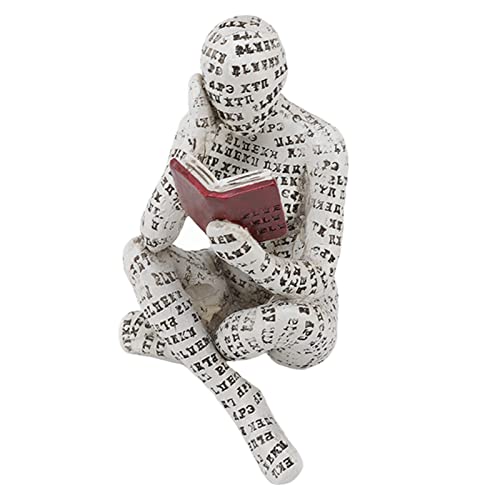 Fdit Lesende Frauenfigur, Denkerstatue aus Zellstoff und Harz, ästhetische Skulptur, Moderne Abstrakte Dekoration für das Büro (A) von Fdit