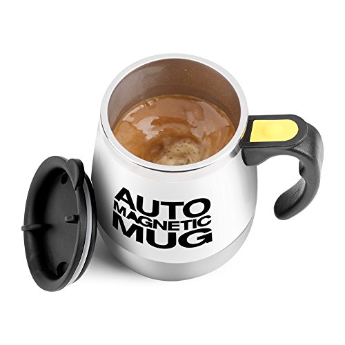 Fdit Automatische Rührbecher, Kaffeebecher aus Edelstahl mit automatischer Rührfunktion (weiß) von Fdit