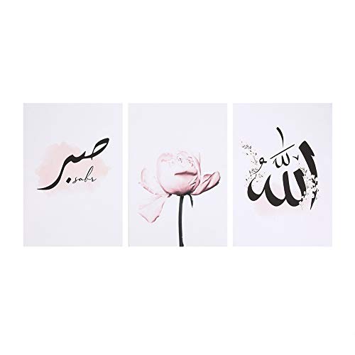 3Pcs/Set Islam Muslim Style Wandmalerei Kunst Leinwand Malerei Dekorative Bilder für zu Hause Schlafzimmer Wanddekoration 21x30cm von Fdit