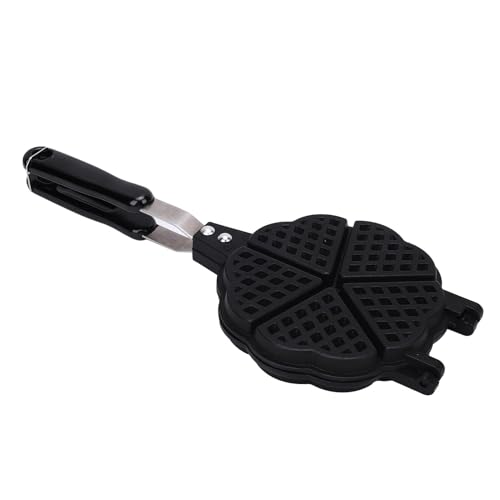 Fdit Mini Waffelhersteller, Herzförmige Waffelpfanne Ideal für 5 Mini -Waffeln Kompakt Tragbar mit Aluminiumlegierung Non -Stick -Oberfläche für Camping -Heimküche von Fdit