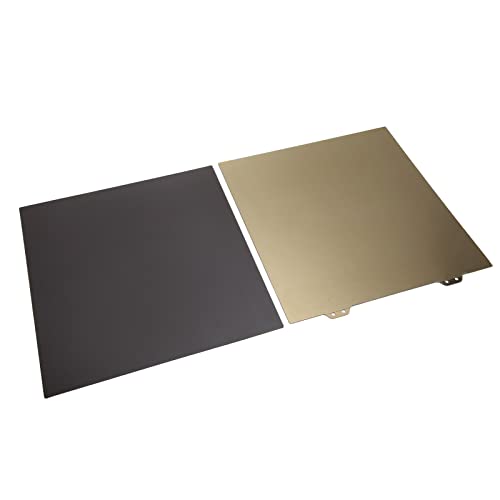 Fdit PEI-Stahlplatte, Flexible, Leicht zu Entfernende Goldene 3D-Drucker-Bauplatte, Einfache Bedienung, Hitzebeständigkeit Zum Drucken (Stahlplatte mit Magnetaufkleber) von Fdit