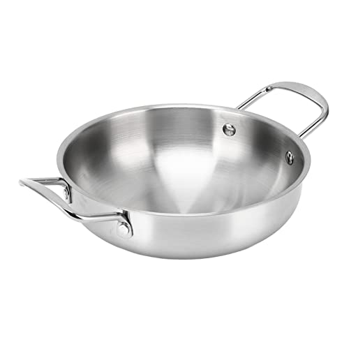 Fdit Ramen-Topf, Edelstahlheizung, glatt, flach, klein, binaural, exquisiter koreanischer Ramen-Topf für Schlafzimmer 22cm von Fdit