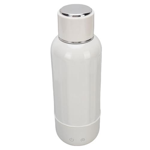 Fdit Reisekessel, Tragbarer Kleiner Elektrischer Wasserkocher, 500 Ml Schnurlos Wiederaufladbarer Wasserkesselheizung mit 5 Temperaturregelung, Ideal für das Reisen, Camping (WHITE) von Fdit