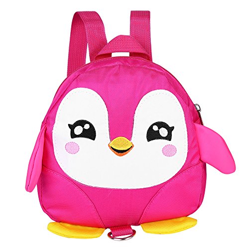 Fdit Rucksack Kinderrucksack Niedlichen Cartoon Pinguin Baby Sicherheitsgurt Rucksack Kleinkind Anti-verlorene Tasche Kinder Schultasche(22 * 22 * 4cm-Rose) von Fdit