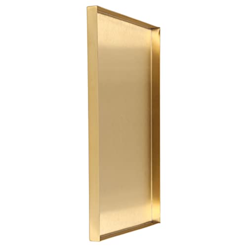 Fdit Schmuck Display Edelstahl Tablett, Modisches Einfaches Gold Edelstahl Aufbewahrungstablett Rechteck für Schlafzimmer von Fdit