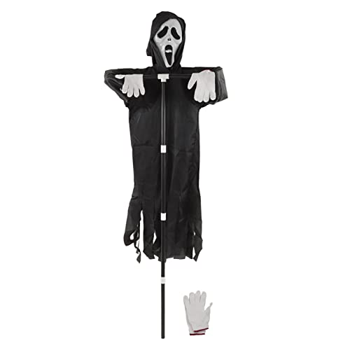 Fdit Scream Vogelscheuche, Multifunktionale, Abnehmbare Stange, Gartenhorrow-Dekoration für Halloween, Ländlichen Schutz, Polyester-PVC von Fdit