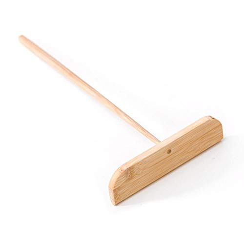 Fdit T-Form Crêpe-Rechen, klein, Bambus, tragbar, Profi-Werkzeug, mit langem Griff, rund, aus Holz, Küchenutensilien von Fdit