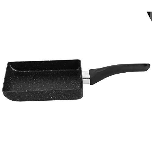 Fdit Tamagoyaki Rechteckige Antihaft-Bratpfanne Eierbrötchen Bratpfanne Maifan Stone Kleine Bratpfanne Topf Kunststoffgriff Schwarz Omelett-Bratpfanne von Fdit