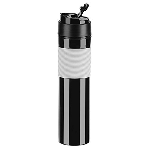 Fdit Tragbare Mini Espresso Maker Hand Druck Caffe Espresso Maschine Kompakte Manuelle Kaffeemaschine für Home Office Travel Outdoor(Schwarz) von Fdit