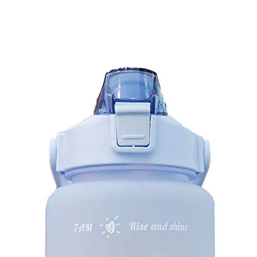 Fdit Trinkflasche aus Stroh, Auslaufsicher, Mattiert, Ungiftig, Sportwasserflasche, Wandern (Hellblau) von Fdit