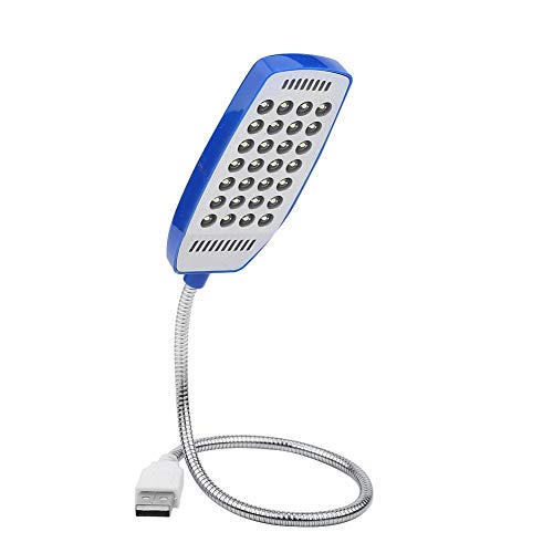 Fdit USB LED Licht Mini 28 LED Portable Leselicht Flexible Schwanenhals USB Computer Leselampe Mit Schalter(Blau) von Fdit